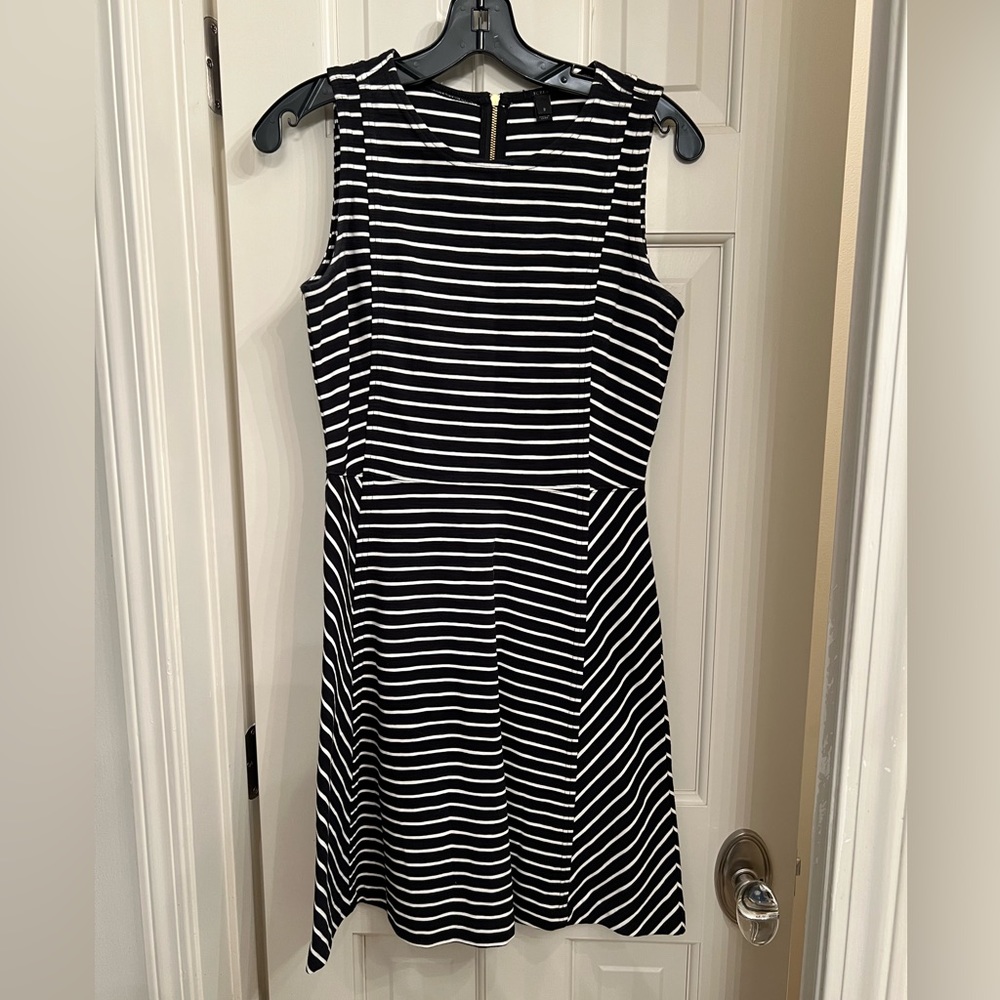 J crew black and white striped dress